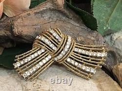 13. Crown Trifari CAVALCADE Clear Crystal Bow Knot Alfred Philippe pin Brooch