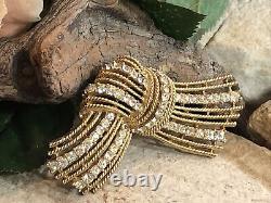 13. Crown Trifari CAVALCADE Clear Crystal Bow Knot Alfred Philippe pin Brooch