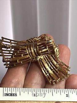 13. Crown Trifari CAVALCADE Clear Crystal Bow Knot Alfred Philippe pin Brooch