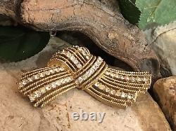 13. Crown Trifari CAVALCADE Clear Crystal Bow Knot Alfred Philippe pin Brooch
