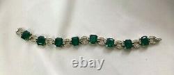 1930's Alfred Philippe TRIFARI Faux Emerald & Rhinestone Art Deco BRACELET