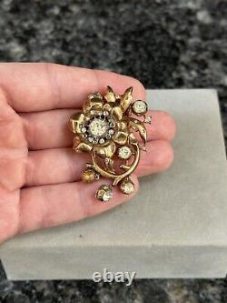 1930s Crown TRIFARI Regence Flower Fur Clip Alfred Philippe Brooch Pin Rare