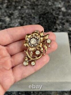 1930s Crown TRIFARI Regence Flower Fur Clip Alfred Philippe Brooch Pin Rare
