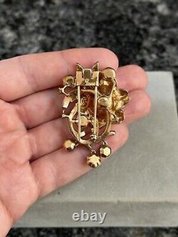 1930s Crown TRIFARI Regence Flower Fur Clip Alfred Philippe Brooch Pin Rare
