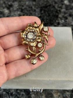 1930s Crown TRIFARI Regence Flower Fur Clip Alfred Philippe Brooch Pin Rare