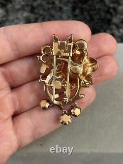 1930s Crown TRIFARI Regence Flower Fur Clip Alfred Philippe Brooch Pin Rare