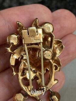 1930s Crown TRIFARI Regence Flower Fur Clip Alfred Philippe Brooch Pin Rare