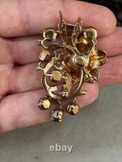 1930s Crown TRIFARI Regence Flower Fur Clip Alfred Philippe Brooch Pin Rare