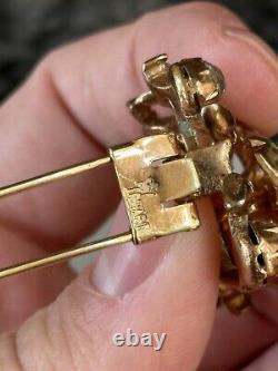 1930s Crown TRIFARI Regence Flower Fur Clip Alfred Philippe Brooch Pin Rare