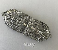 1930s TRIFARI ART DECO ALFRED PHILIPPE Rhinestone Fur Clips Pat 2050804 KTF