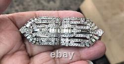 1930s TRIFARI ART DECO ALFRED PHILIPPE Rhinestone Fur Clips Pat 2050804 KTF