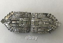 1930s TRIFARI ART DECO ALFRED PHILIPPE Rhinestone Fur Clips Pat 2050804 KTF