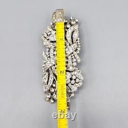1938 Crown Trifari Alfred Philippe Bellflower Crystal Pave Clip-Mate Dress Clips
