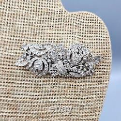 1938 Crown Trifari Alfred Philippe Bellflower Crystal Pave Clip-Mate Dress Clips