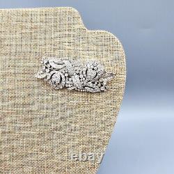 1938 Crown Trifari Alfred Philippe Bellflower Crystal Pave Clip-Mate Dress Clips