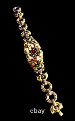 1939 Crown Trifari Alfred Philippe'regence' Rhinestone Floral Trembler Bracelet