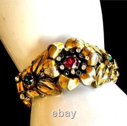 1939 Crown Trifari Alfred Philippe'regence' Rhinestone Floral Trembler Bracelet