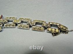 1940 Trifari Alfred Philippe Red Enamel/ruby Red/clear Pave Rhinestone Bracelet