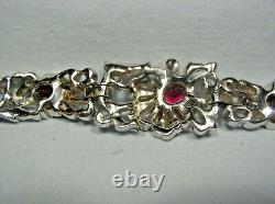 1940 Trifari Alfred Philippe Red Enamel/ruby Red/clear Pave Rhinestone Bracelet