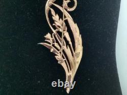 1940's Alfred Philippe Large Crown Trifari Floral Spray Rhinestone Brooch