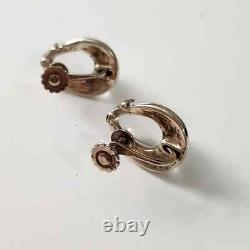 1940's Alfred Philippe Sterling Clip Earrings To Match Trifari Jelly Belly Tear