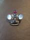 1940's Alfred Philippe Trifari Sterling & Rhinestone Jelly Belly Crown Brooch