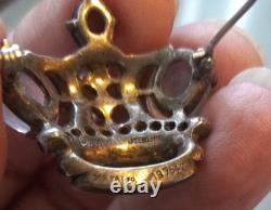 1940's Alfred Philippe Trifari Sterling & Rhinestone Jelly Belly Crown Brooch