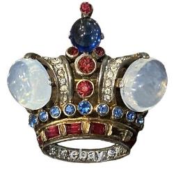 1940's CROWN TRIFARI Alfred Philippe Sterling Silver Crown Brooch 137542