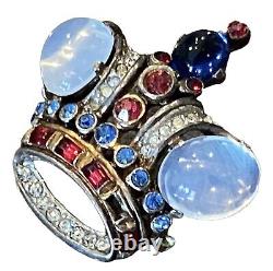 1940's CROWN TRIFARI Alfred Philippe Sterling Silver Crown Brooch 137542