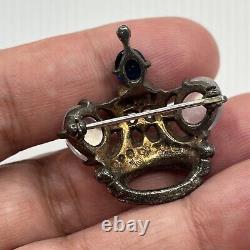 1940's CROWN TRIFARI Alfred Philippe Sterling Silver Crown Brooch 137542. #7