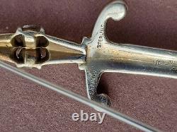 1940's CROWN TRIFARI STERLING RHINESTONE SWORD PIN ALFRED PHILIPPE