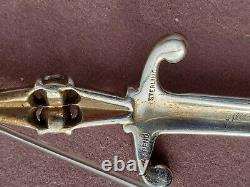 1940's CROWN TRIFARI STERLING RHINESTONE SWORD PIN ALFRED PHILIPPE