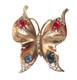 1940's Crown Trifari Alfred Philippe Sterling Rhinestone Butterfly Pin 1-11/16