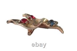1940's Crown Trifari Alfred Philippe Sterling Rhinestone Butterfly Pin 1-11/16