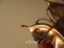 1940's Crown Trifari Alfred Philippe Sterling Rhinestone Butterfly Pin 1-11/16