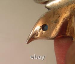 1940's Crown Trifari Alfred Philippe Sterling Rhinestone Butterfly Pin 1-11/16