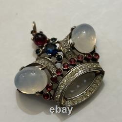 1940's Rare CROWN TRIFARI Alfred Philippe Sterling Silver Crown Pendant