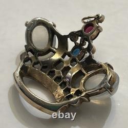 1940's Rare CROWN TRIFARI Alfred Philippe Sterling Silver Crown Pendant