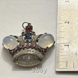 1940's Rare CROWN TRIFARI Alfred Philippe Sterling Silver Crown Pendant
