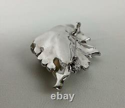 1940's Trifari Alfred Philippe Leaf Form Crystal Dress Clip Brooch