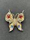 1940's Trifari Alfred Philippe Sterling Silver Butterfly Brooch Jewels Of India