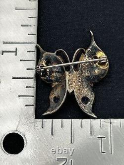 1940's Trifari Alfred Philippe Sterling Silver Butterfly Brooch Jewels Of India