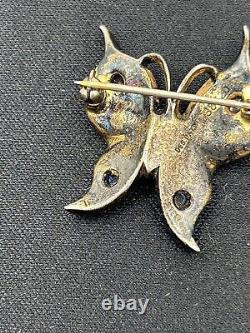 1940's Trifari Alfred Philippe Sterling Silver Butterfly Brooch Jewels Of India