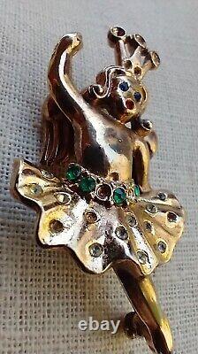 1940s Crown Trifari by Alfred Philippe Heavenly Twins Dancing Angel Brooch Pin