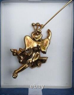 1940s Crown Trifari by Alfred Philippe Heavenly Twins Dancing Angel Brooch Pin