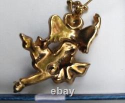 1940s Crown Trifari by Alfred Philippe Heavenly Twins Dancing Angel Brooch Pin