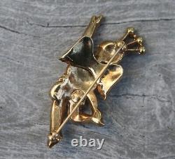 1940s Crown Trifari by Alfred Philippe Heavenly Twins Dancing Angel Pin Brooch