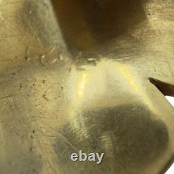 1940s HAND SIGNED Crown Trifari Alfred Philippe GOLD LEAVES Fur Dress Pin Clips