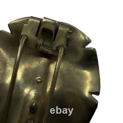 1940s HAND SIGNED Crown Trifari Alfred Philippe GOLD LEAVES Fur Dress Pin Clips