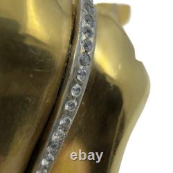 1940s HAND SIGNED Crown Trifari Alfred Philippe GOLD LEAVES Fur Dress Pin Clips